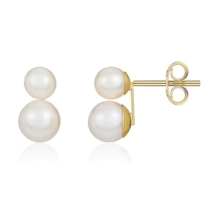 Earrings 9K Yellow Gold and Cultured Pearls AAA