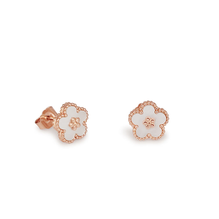 Earrings of Mother of Pearls and Silver 925 Rose Gold Plated